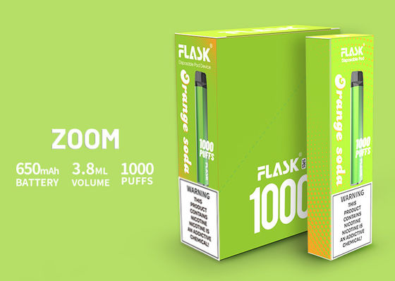 ZOOM Disposal Vapepen high-quality product  650Mah  3.8ml E-juice 0%2%5%Nicsalt 1000puffs