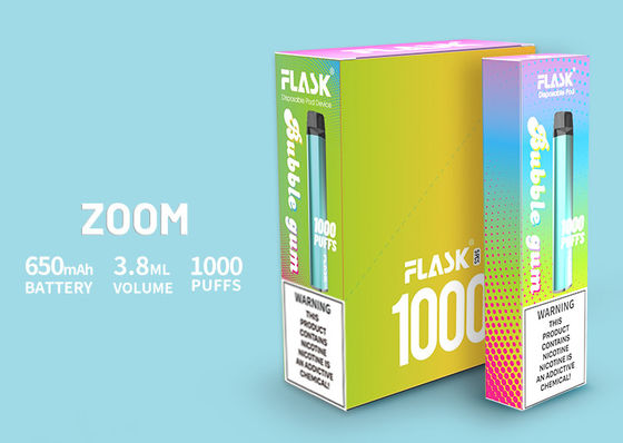 ZOOM Disposal Vapepen high-quality product  650Mah  3.8ml E-juice 0%2%5%Nicsalt 1000puffs