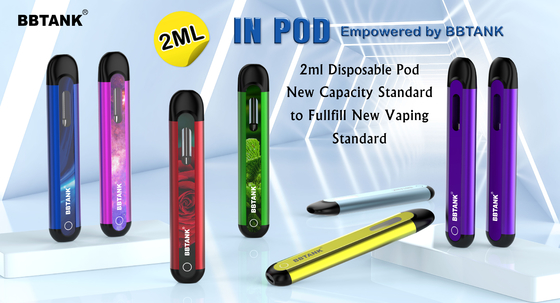BBTANK IN POD THC Distillate Oil Disposable Vape Device 2ml Ceramic Coil Vape Pod with 100% Quality Control Processes