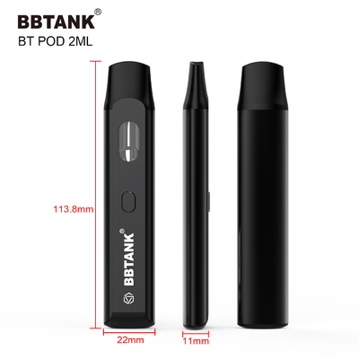 BBTANK 2022 New Release Custom Logo 380mAh Battery Preheat Function 2ml CBD/THC-O/HHC Oil Disposable Vape Pod Device
