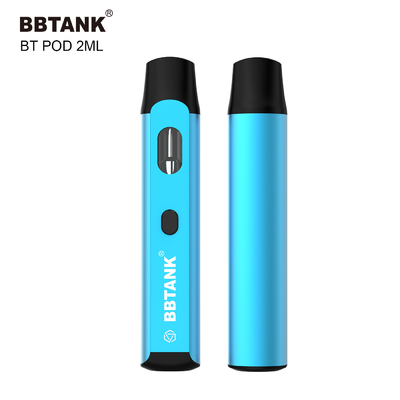 Custom THC Disposable Vape Device 2ml Button Preheat Function Ceramic Coil No Clogging