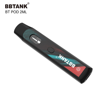 Custom THC Disposable Vape Device 2ml Button Preheat Function Ceramic Coil No Clogging