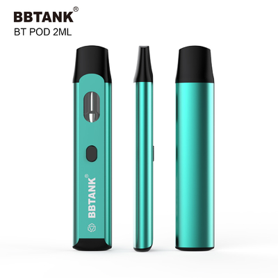 Custom THC Disposable Vape Device 2ml Button Preheat Function Ceramic Coil No Clogging