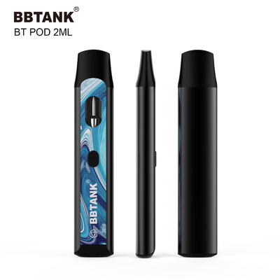 Custom THC Disposable Vape Device 2ml Button Preheat Function Ceramic Coil No Clogging