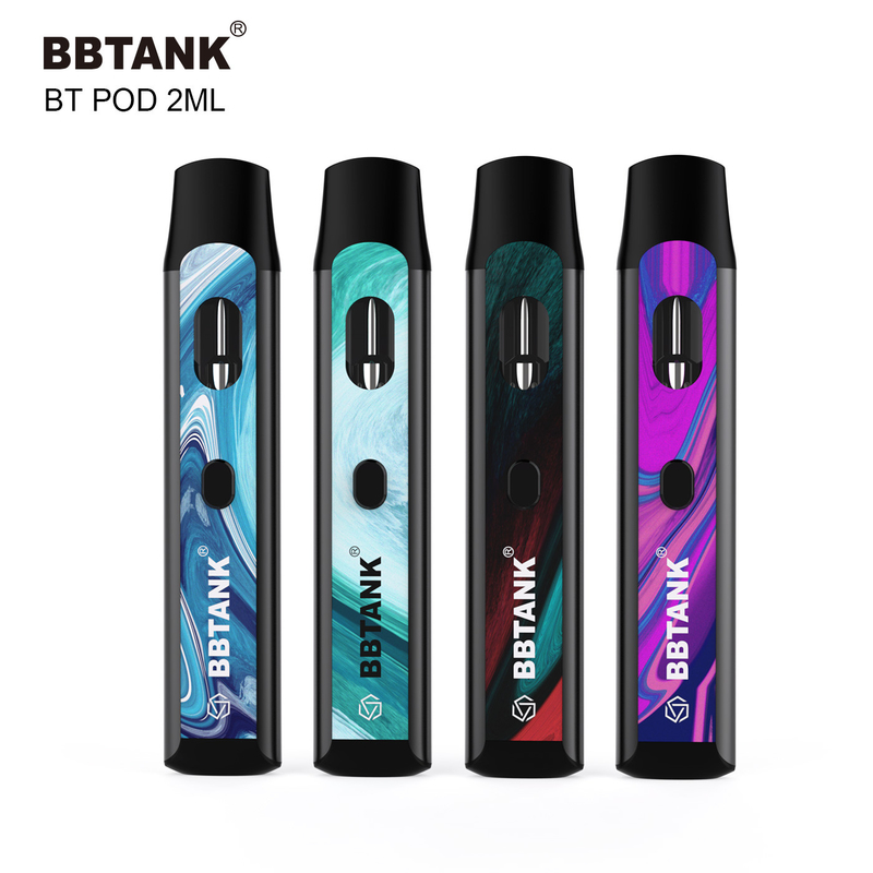 2ml Button Disposable Vape Pod Preheat Ceramic Coil Cartridge For Delta 8 Thc